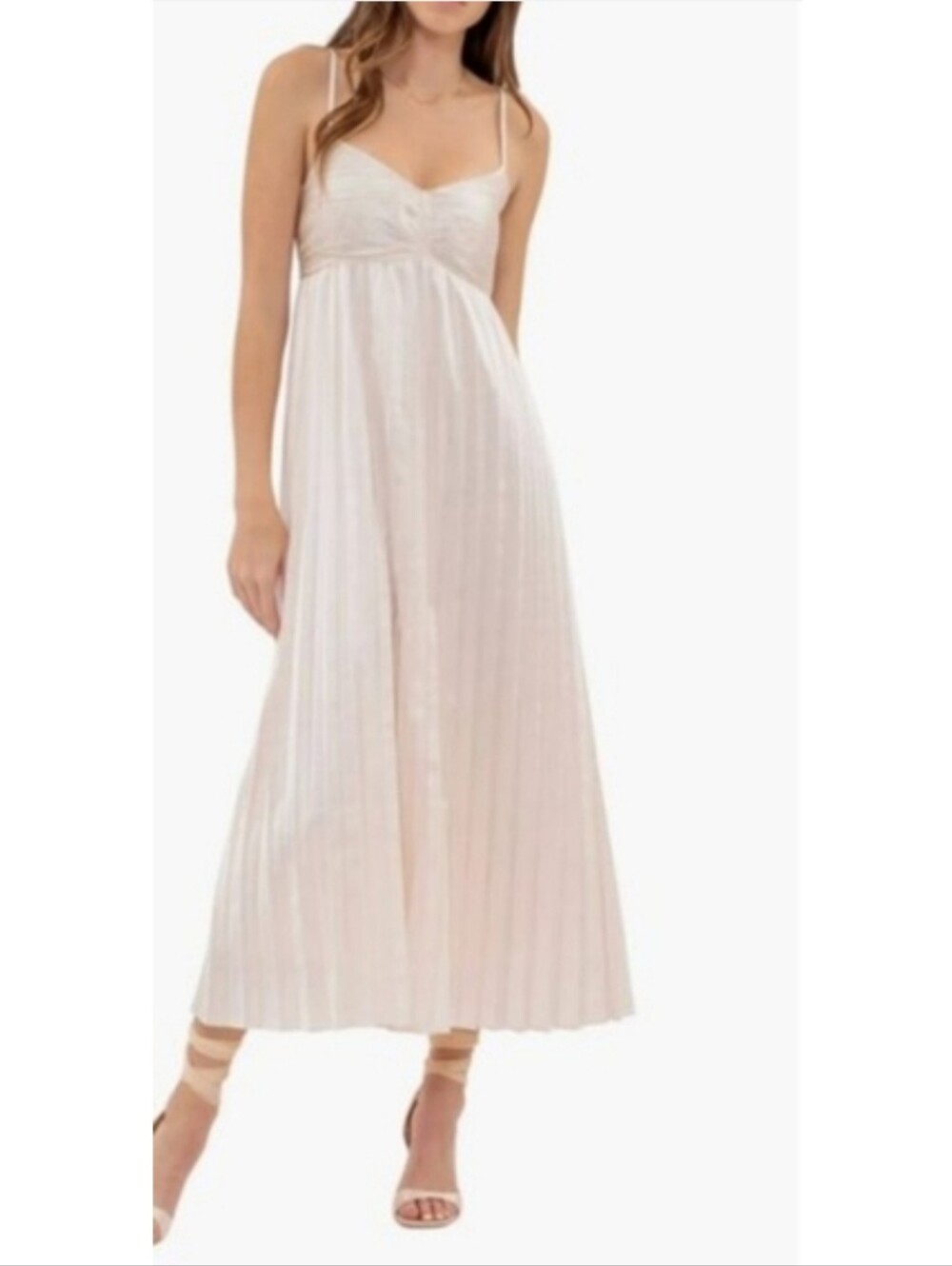 NWT Anthropologie By The River Hana Pleated Midi Dress Size M